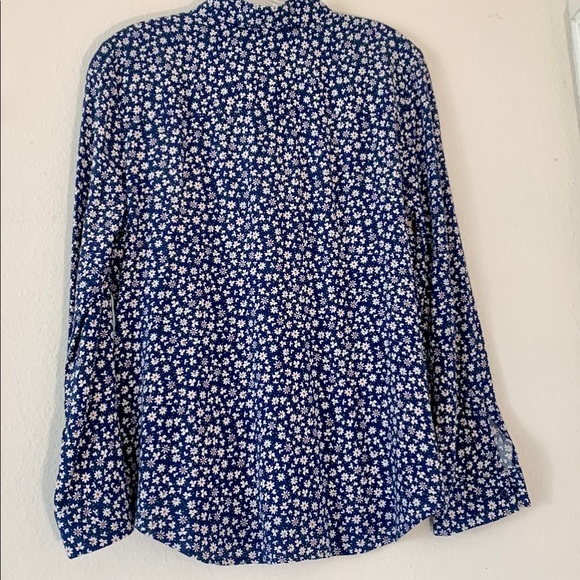 TopShop Womens Daisy Blue Button-Down Top Shirt Long sleeve PRICE FIRM Sz 6 A019 - Picture 3 of 6